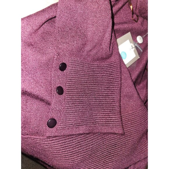 2/$35 Evolution By Cyrus Open Front Cardigan 3/4 Sleeves Accent Buttons Women XS - Picture 6 of 10